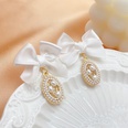 Korean retro fabric bow pearl earrings temperament fashion earringspicture11