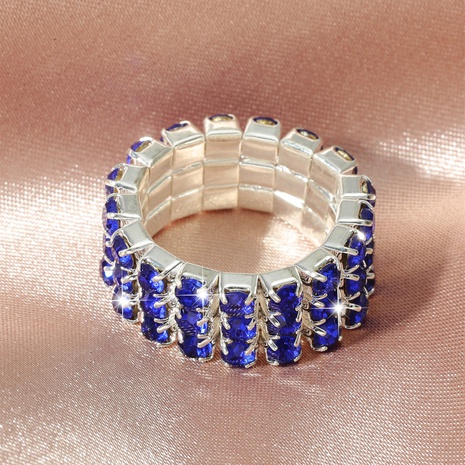 Anillo elástico de diamantes de imitación romántico azul's discount tags