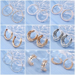 2022 New Korean Style Fashion Geometric Earrings Large Hoop Earrings