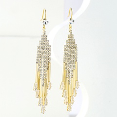 New fashion European and American style women's earrings elegant light luxury zircon tassel earrings dress accessories wholesale