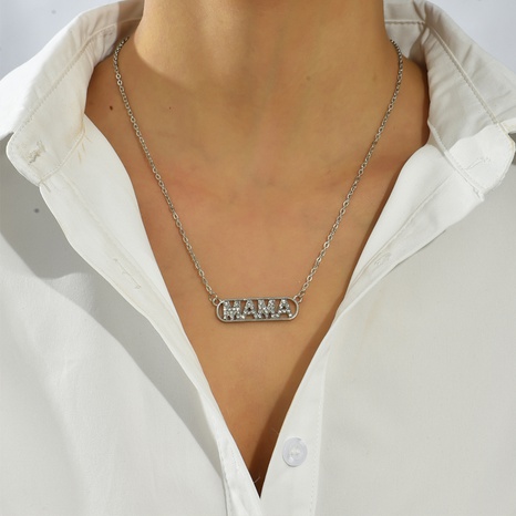 letter MAMA hollow pendant necklace's discount tags