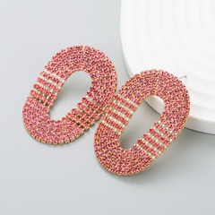 Fashion diamond geometric chain earrings simple earrings