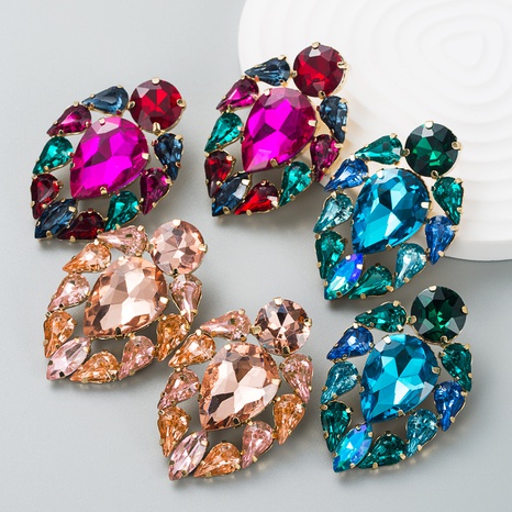 Boucles d'oreilles géométriques en diamant de couleur de style ethnique's discount tags