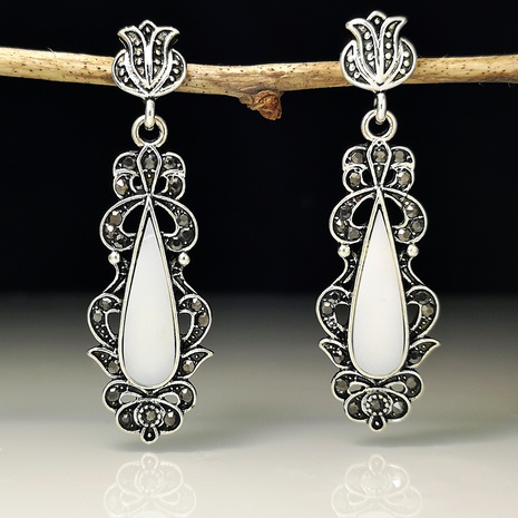retro earrings Korean fashion hollow carved shell earrings's discount tags