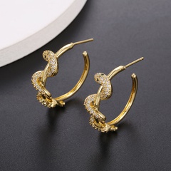 European and American creative snake twisted zodiac snake copper earrings