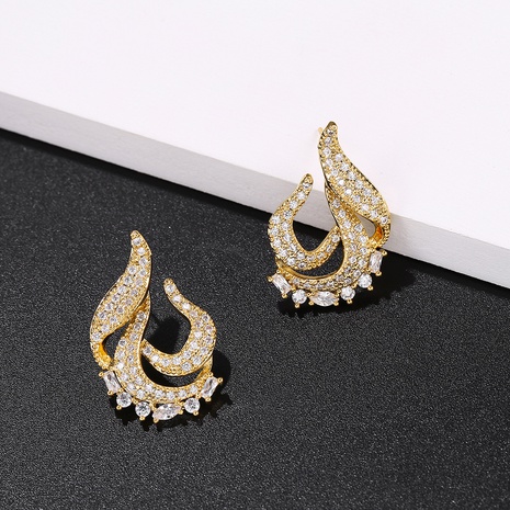 boucles d'oreilles créatives exagérées géométriques de mode bijoux en cuivre de mode en gros's discount tags