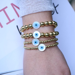 new blue eye bracelet Devil's eye round shell copper bead bracelet