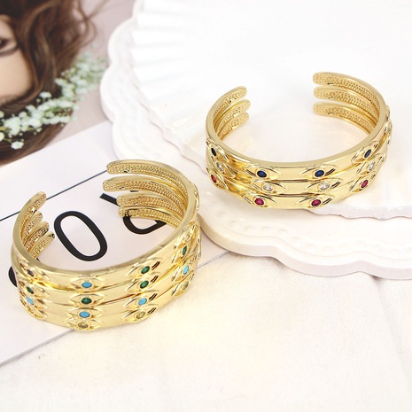 fashion inlaid zircon devil's eye bracelet copper jewelry adjustable wholesale's discount tags