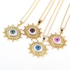 European and American Retro Demon Eye Pendant Necklace Copper Clavicle Chain