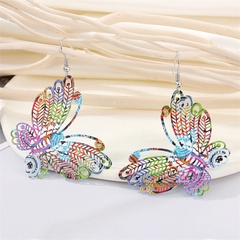 simple hollow butterfly big pendant color butterfly ear hook jewelry