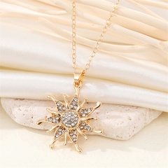 Korean personality full diamond snowflake necklace