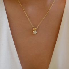 collier d'ananas simple clouté de diamants bijoux en gros