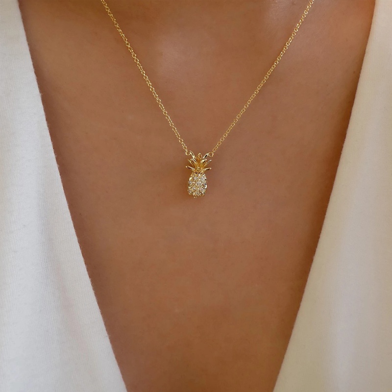 collier d39ananas simple clout de diamants bijoux en gros