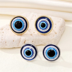 Europäische Retro Persönlichkeit Metall Blue Eye Ohrringe Türkei Devil Eye Ohrringe