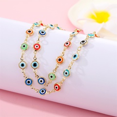 New Retro Color Eye Necklace Bracelet Demon Eye Clavicle Chain