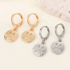 new cute alloy crying face simple smiley faces earrings
