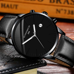 fashion watches men's business casual solid color calendar quartz watch