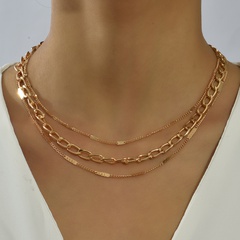 Mode geometrische Kette dreilagige Halskette Großhandel Schmuck