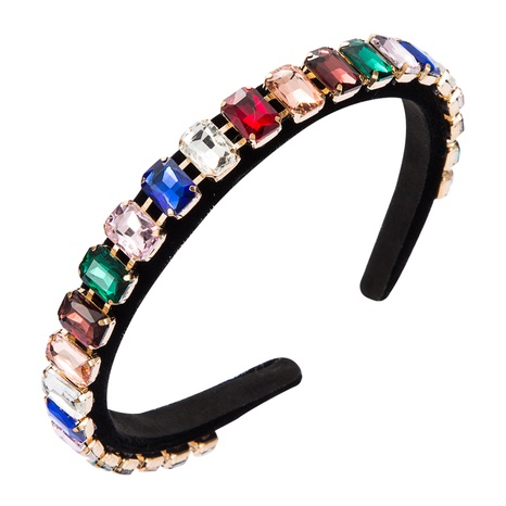velvet hair hoop colored glass diamonds edge hairpin headband NHLN585044's discount tags
