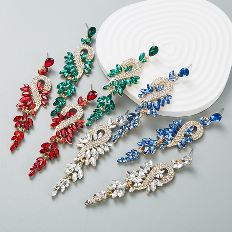Boucles d'oreilles pendantes géométriques en alliage de diamants et strass en alliage exagéré's discount tags