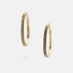 fashion inlaid zircon round ear accessories copper earring accessories