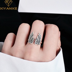 Korean fashion creative wings open ring wind angel retro copper ring wholesale