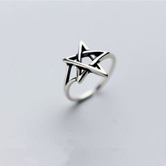 Fashion Korean new hollow five-pointed star copper ring female wholesale