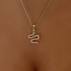 fashion full diamond snake shape rhinestone necklace