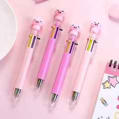 Stylo à bille de couleur dessin animé mignon coréen stylo multifonctionnel à six couleurs