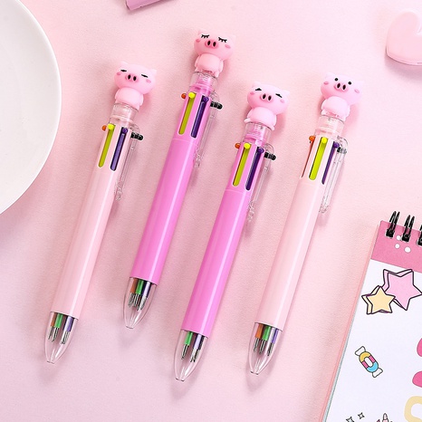 Bolígrafo de color de dibujos animados lindo coreano marca multifunción bolígrafo de seis colores's discount tags
