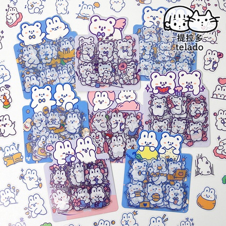 cream bear emoticon sticker pack waterproof account sticker's discount tags