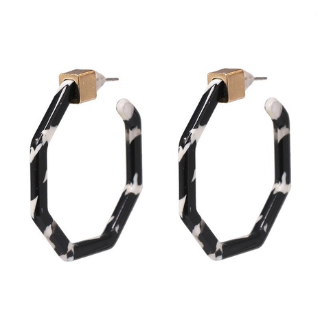 new acrylic C-shaped plate gold alloy buckle earrings wholesale  NHJJ554807's discount tags