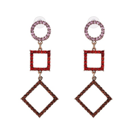 New Geometric Diamond-set Glass Diamond Earrings Wholesale  NHJJ554815's discount tags
