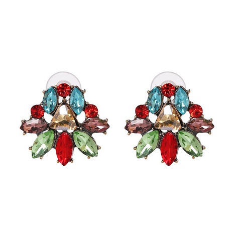 nouveaux bijoux de mode géométrique coloré boucles d'oreilles en alliage de diamants en gros's discount tags