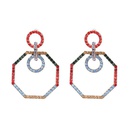 retro geometric octagonal diamond earrings exaggerated European earrings wholesalepicture6