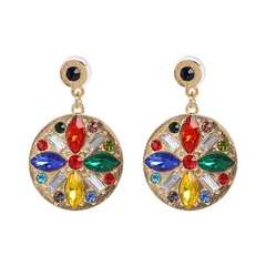 new geometric alloy diamond jewelry European and American style ladies earrings