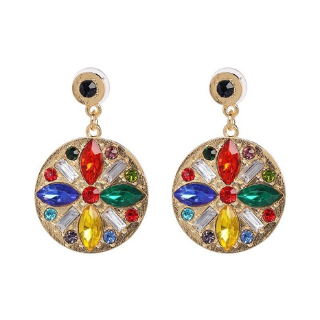 new geometric alloy diamond jewelry European and American style ladies earrings NHJJ554826's discount tags