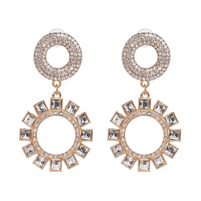 new alloy diamond earrings gearshaped earrings personalized female jewelry earrings NHJJ554823