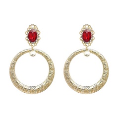 new alloy pattern diamond earrings European and American exaggerated jewelry wholesale