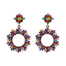 European and American style new retro style sunflower alloy diamond earrings jewelrypicture14