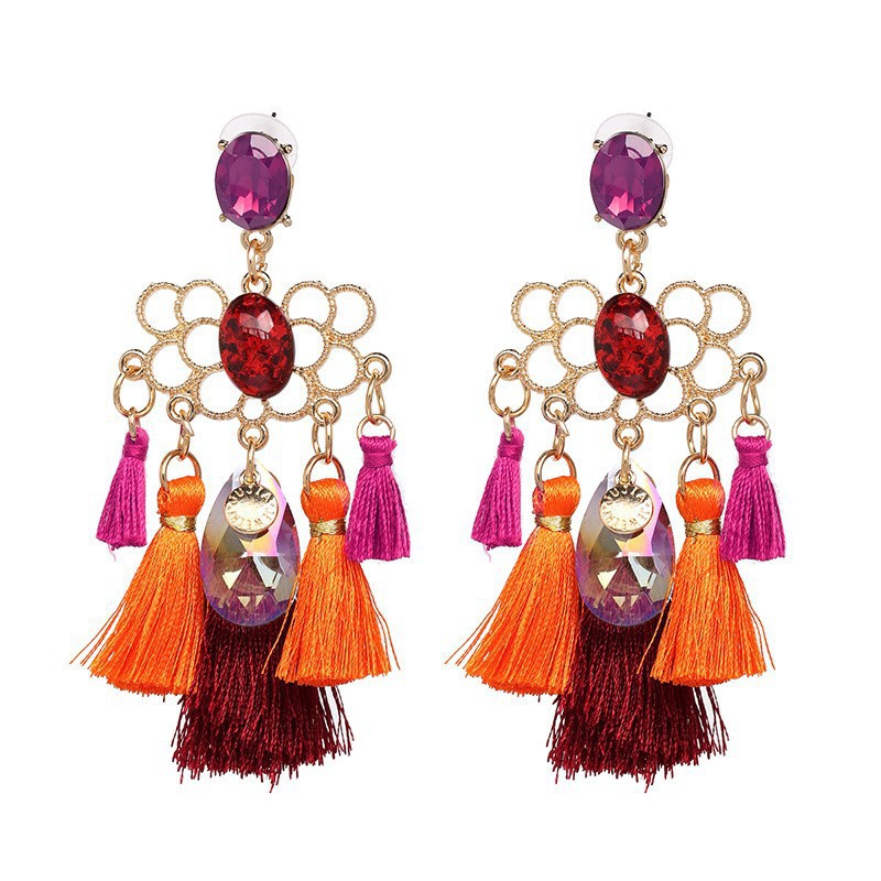 new ethnic style tassel earrings European and American personality jewelry wholesale