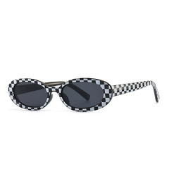 lunettes de soleil à petite monture couleur à carreaux lunettes express transfrontalières légères et confortables