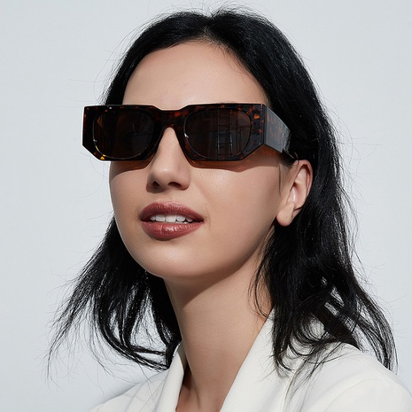 einfacher Leopard quadratischer Rahmen grenzüberschreitende Retro-Mannsonnenbrille weiblich's discount tags
