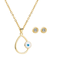 European and American fashion Devil's eyes necklace earrings 2 piece set wholesale