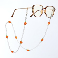 Korean simple rice beads sunflower mask chain lanyard glasses chain transparent bead chain mask rope
