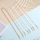 retro irregular pearl mask chain hanging neck glasses chain metal peach heart beads antilost mask ropepicture12