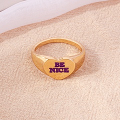 European and American simple heart plain dripping letter ring female wholesale