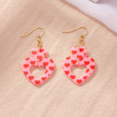 fashion double heart earrings long flower acrylic earrings women wholesale's discount tags