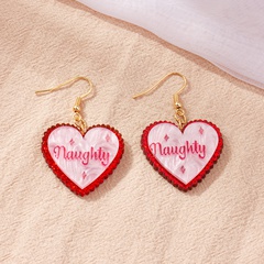 retro heart earrings new red new year earrings female wholesale