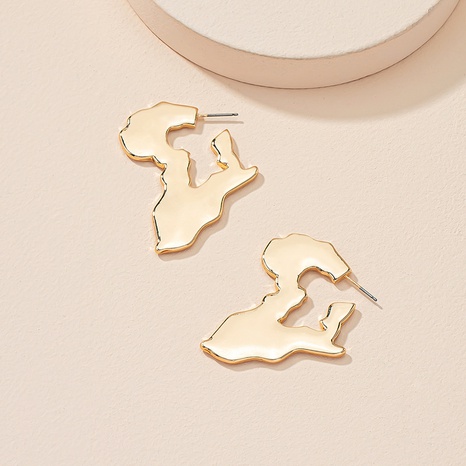 Africa map earrings geometric new trendy design ear studs ear jewelry wholesale's discount tags
